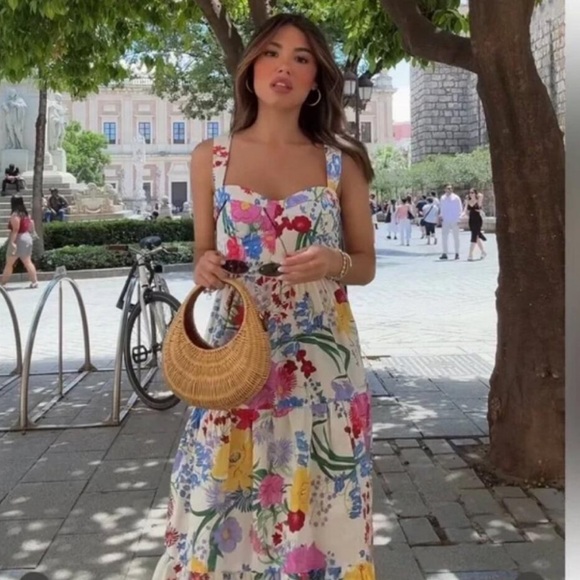 Zara Floral Print Midi Dress - Picture 1 of 8